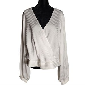 Eloquii Blouse Women's Sz 20 Plus Size Long Sleeve Striped